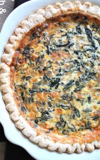 Spinach and Parmesan Quiche 2sistersrecipes.com
