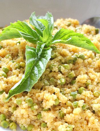 Quinoa with Baby Peas by 2sistersrecipes.com