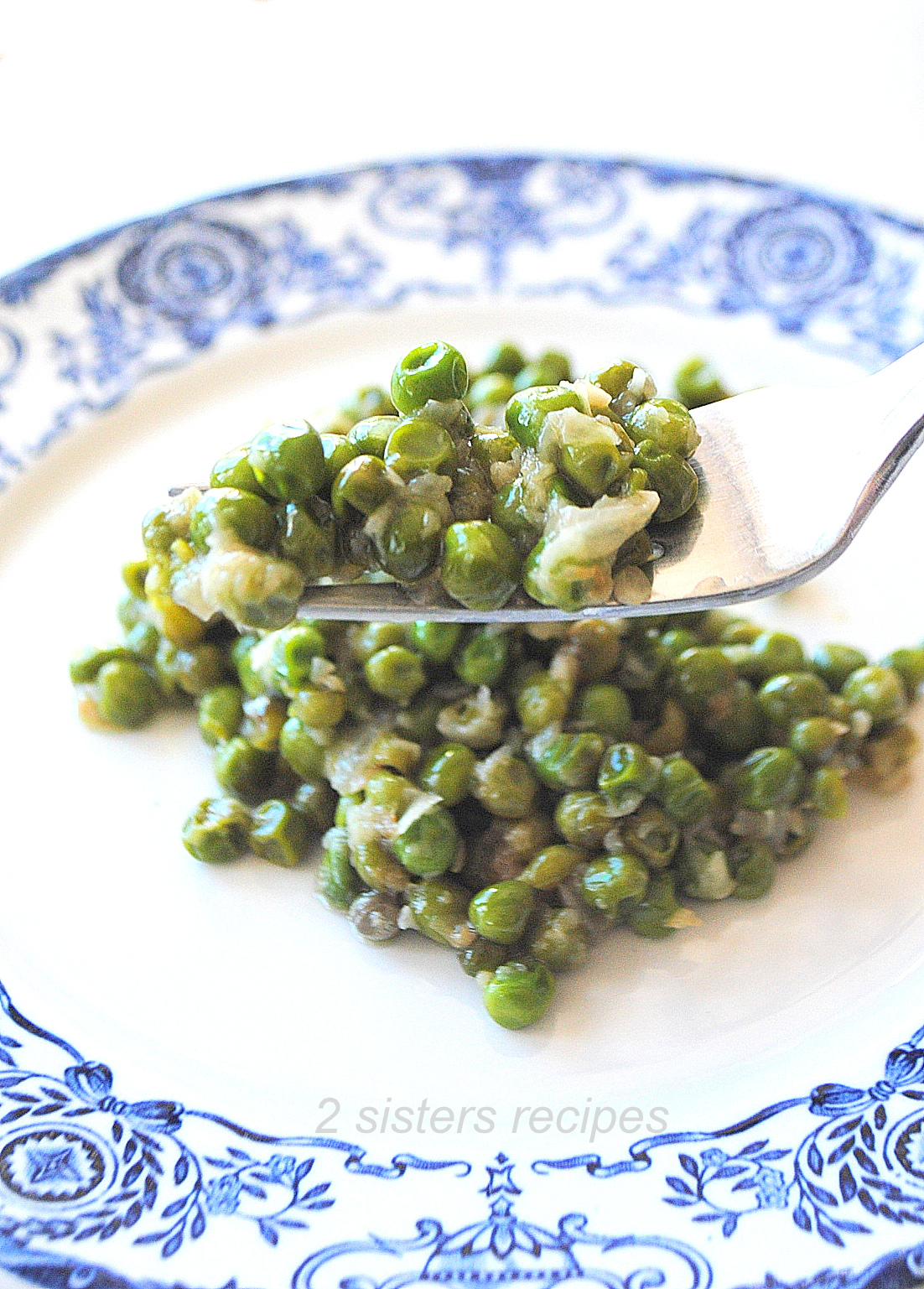 Sweet Peas with Onions and Capers 2 Sisters Recipes by Anna and Liz