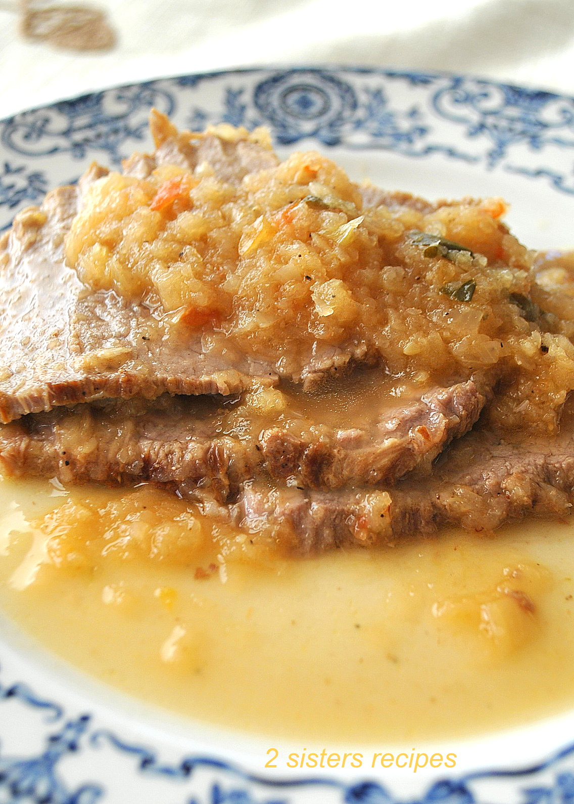 Eye Round Roast with Onions 2 Sisters Recipes by Anna and Liz