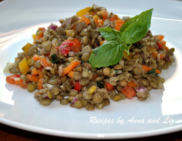 Lentil Salad with Sweet Peppers by 2sistersrecipes.com