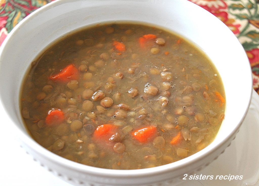 Low Fat Lentil Soupswith Veggies by 2sistersrecipes.com