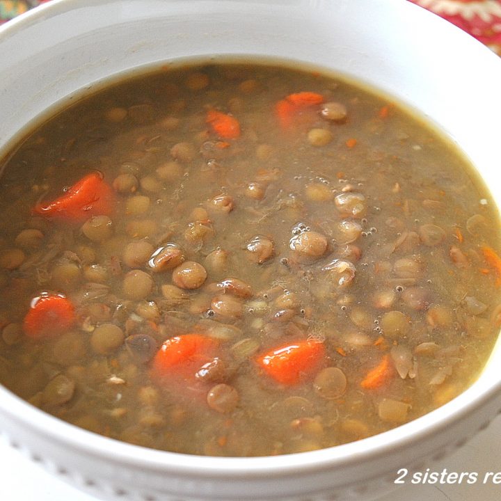 Low Fat Lentil Soupswith Veggies by 2sistersrecipes.com