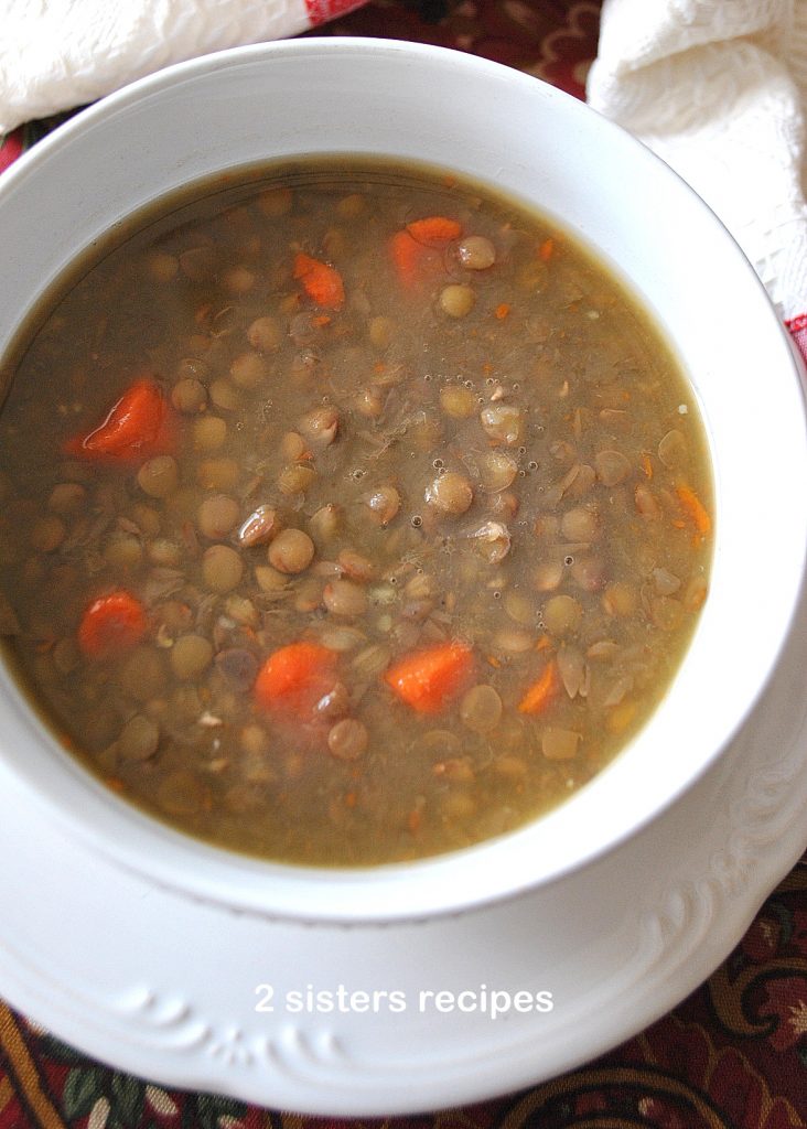 Low Fat Lentil Soup with Veggies by 2sistersrecipes.com 