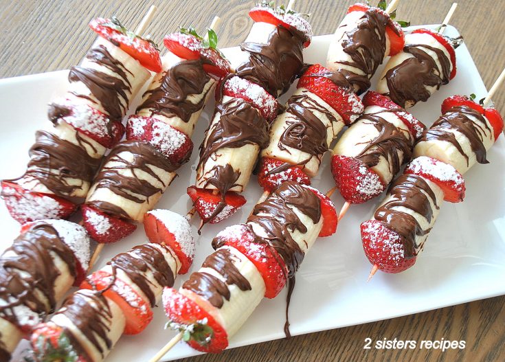 Strawberry and Banana Kabobs with Chocolate by 2sistersrecipes.com