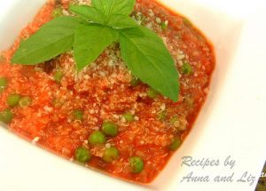 Quinoa with Peas and Marinara Sauce