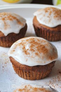 EASY Pumpkin Muffins with Icing by 2sistersrecipes.com