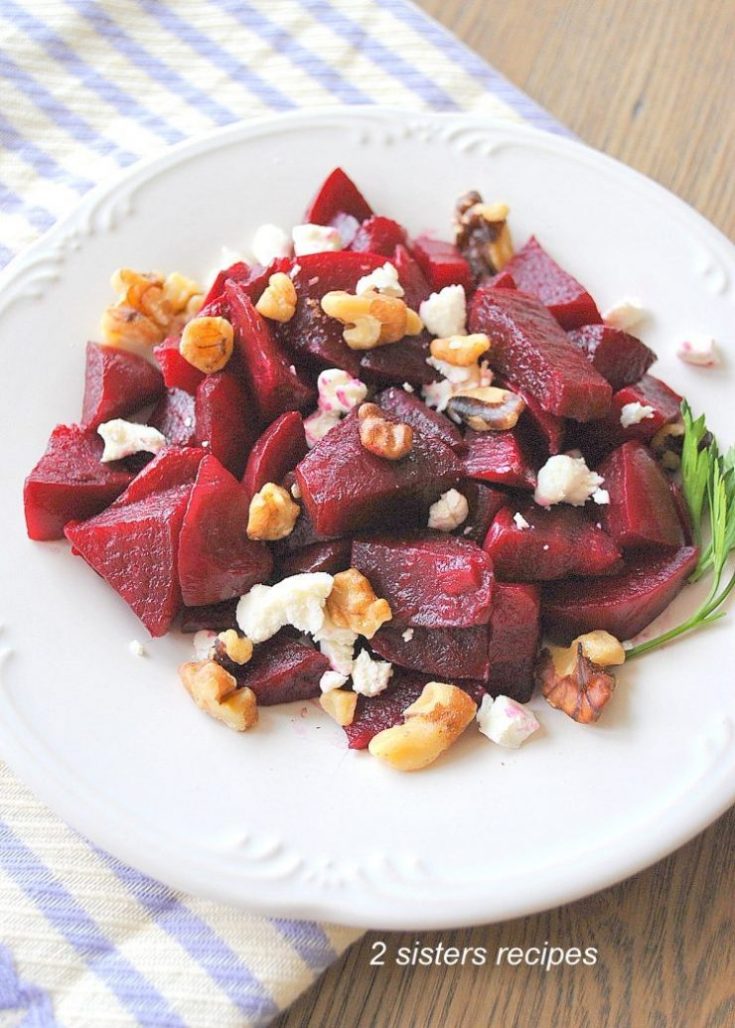 EASY Beets Salad with Goat Cheese and Walnuts by 2sistersrecipes.com