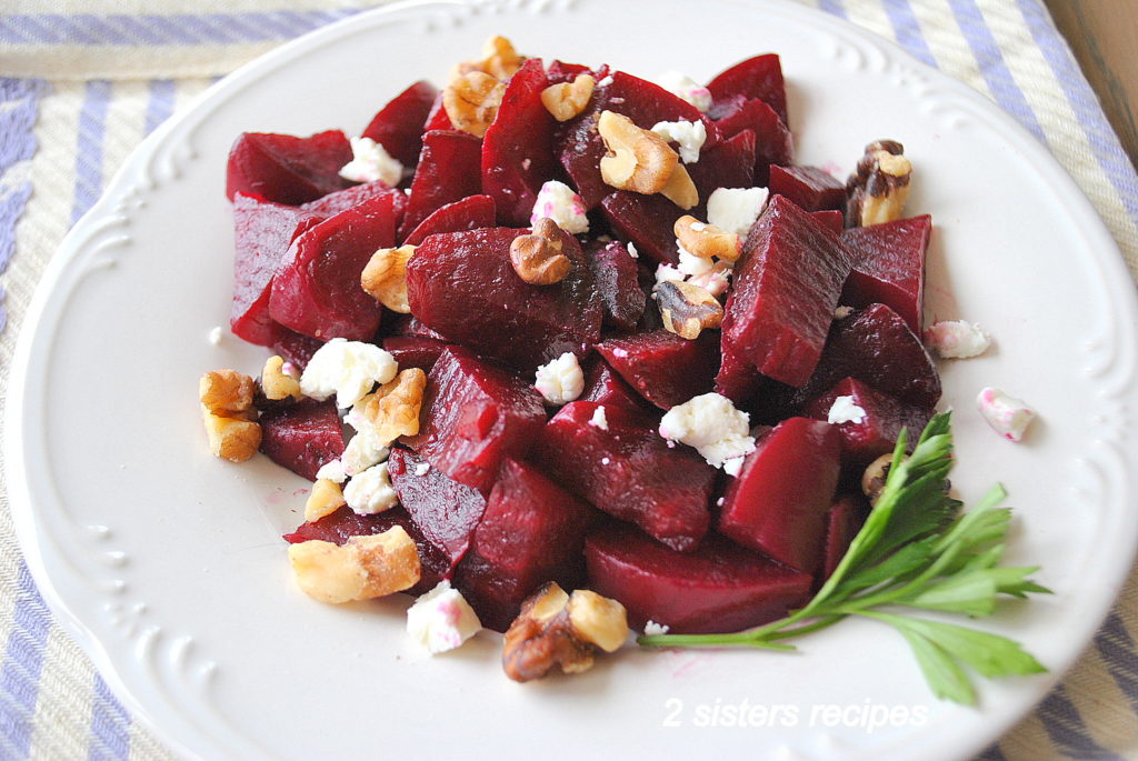 Easy Beets Goat Cheese Walnut Salad by 2sistersrecipes.com 