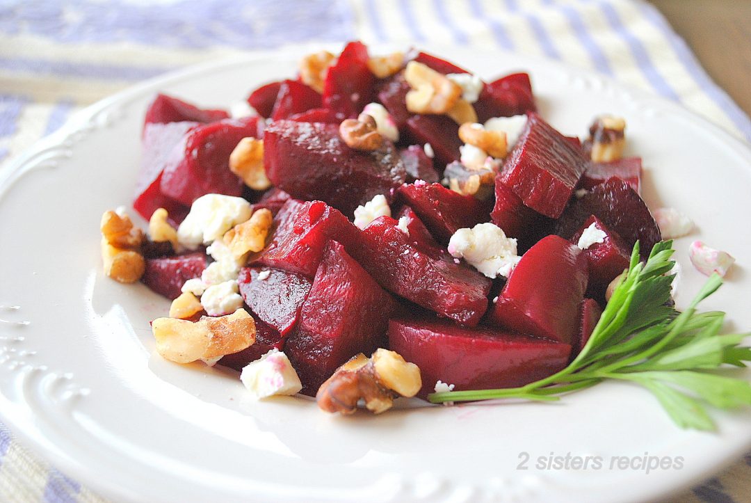 EASY Beets Goat Cheese Walnut Salad by 2sistersrecipes.com