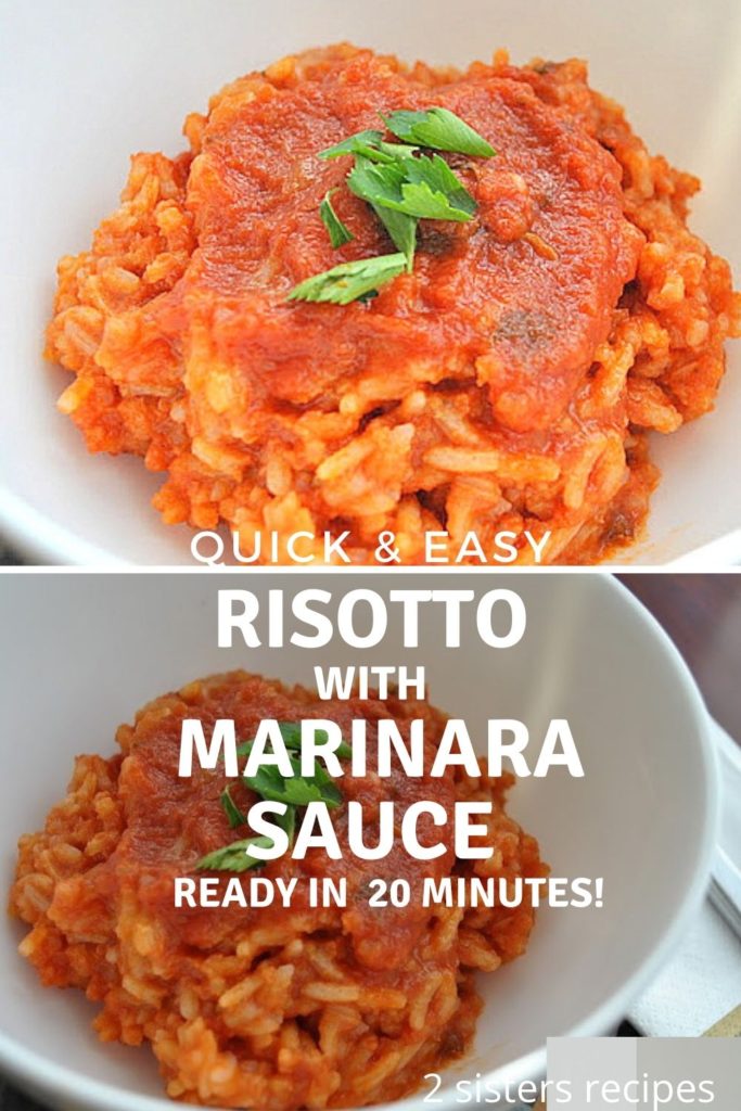 Easy Risotto with Marinara Sauce by 2sistersrecipes.com 