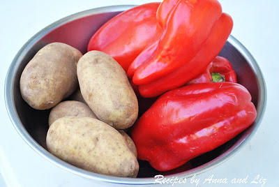 Roasted Potatoes and Sweet Red Peppers by 2sistesrecipes.com 