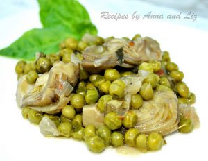 Artichoke Hearts Sauteed with Baby Peas, Onions and Capers