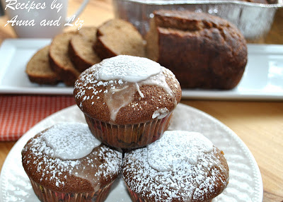 a photo of 3 muffins on a white plate. by 2sistersrecipes.com