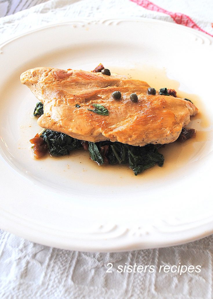 Chicken with Arugula and Wine by 2sistersrecipes.com