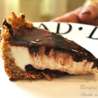 Panna Cotta Pie with Lingonberries and Chocolate Ganache