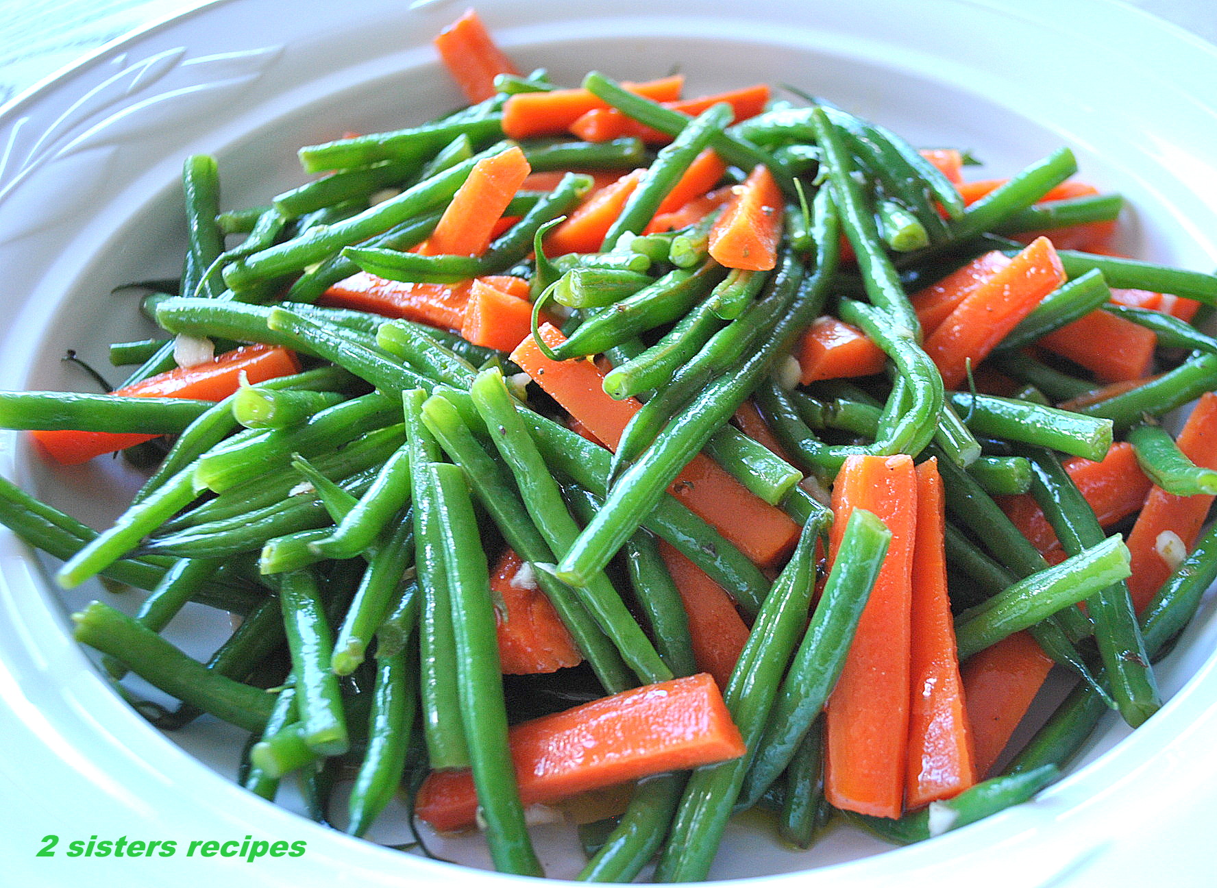 Green Beans and Carrot SaladItalian Style! 2 Sisters Recipes by Anna