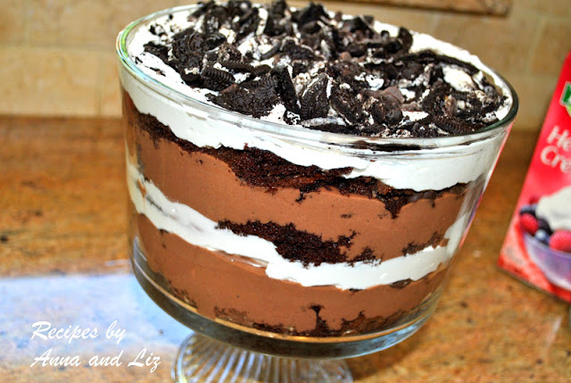 Triple Chocolate Trifle Dessert by 2sistersrecipes.com 
