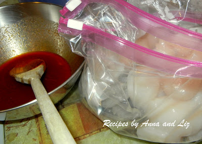raw scallops and shrimps in a plastic bag , by 2sistersrecipes.com 