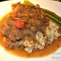Veal osso bucco over mascarpone by 2sistersrecipes.com