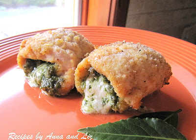 Chicken Rollatini with Pesto and Mozzarella Cheese by 2sistersrecipes.com