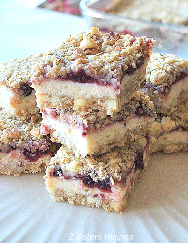 Cheesecake Cranberry Bars by 2sistersrecipes.com 