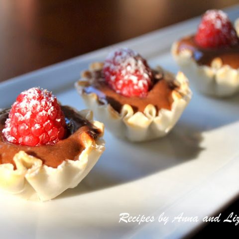 Easy Chocolate Pudding and Raspberry Treats by 2sistersrecipes.com