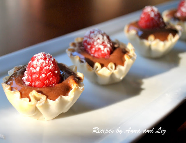 Easy Chocolate Pudding and Raspberry Treats by 2sistersrecipes.com