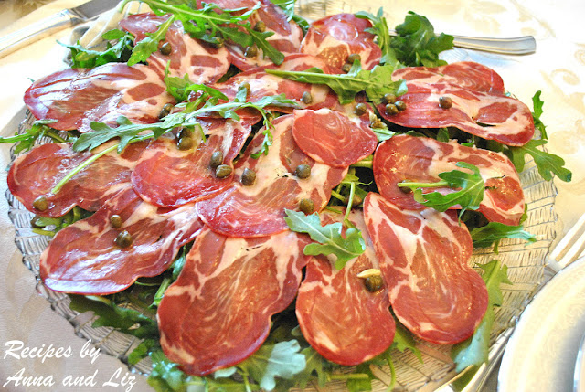 Italian Capocollo with Arugula, Lemon and Capers by 2sistersrecipes.com