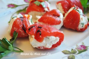 Roasted Peppers Stuffed with Cheese and Herbs