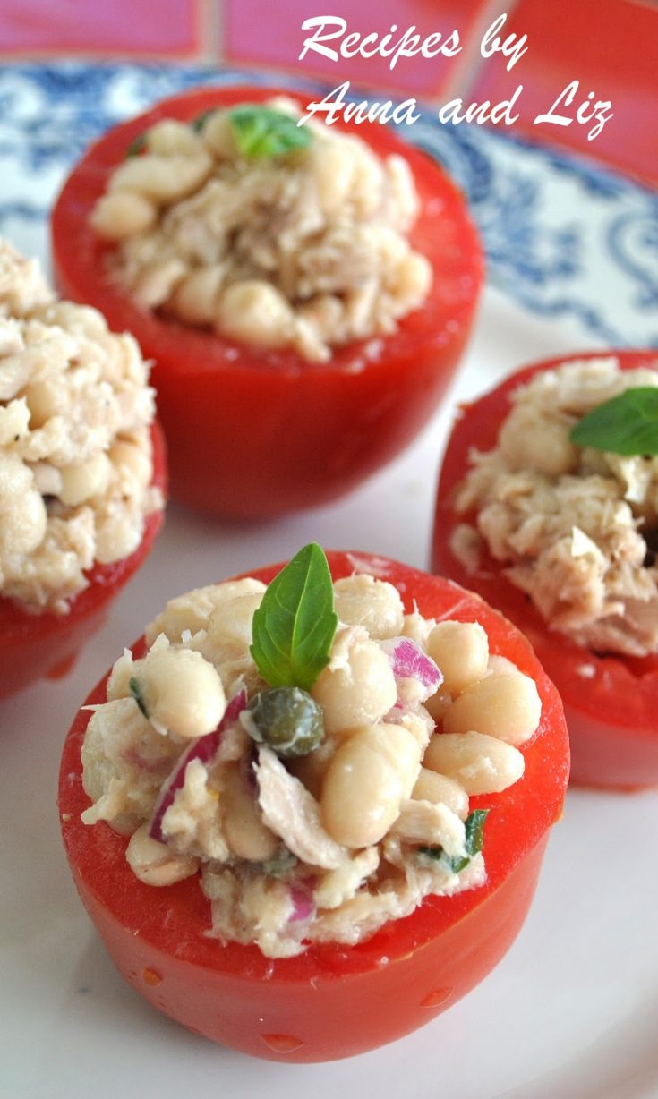 Tomatoes Stuffed with Tuscan White Bean Tuna Salad