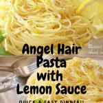 Angel Hair Pasta with Lemon Sauce on a silver platter.