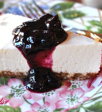 Panna Cotta Cheese Cake with Blueberry Sauce by 2sistersrecipes.com