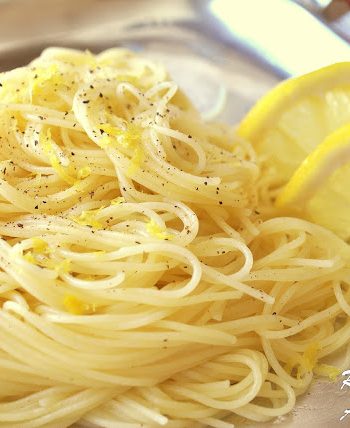 Angle Hair Pasta with Lemon Sauce by 2sistersrecipes.com