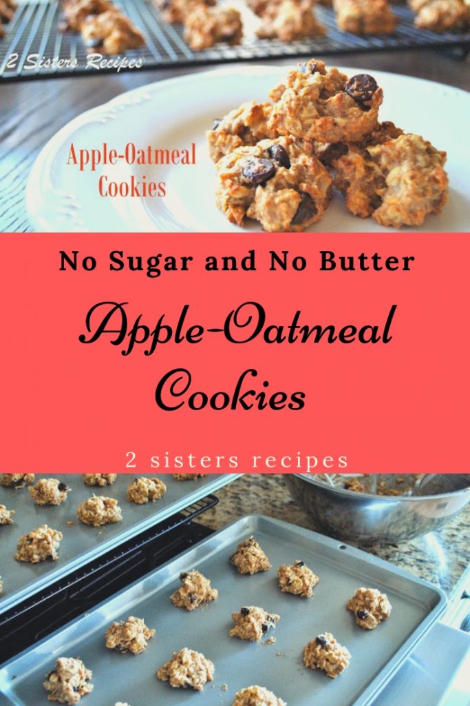 Apple-Oatmeal Cookies No Sugar and No Butter by 2sistersecipes.com