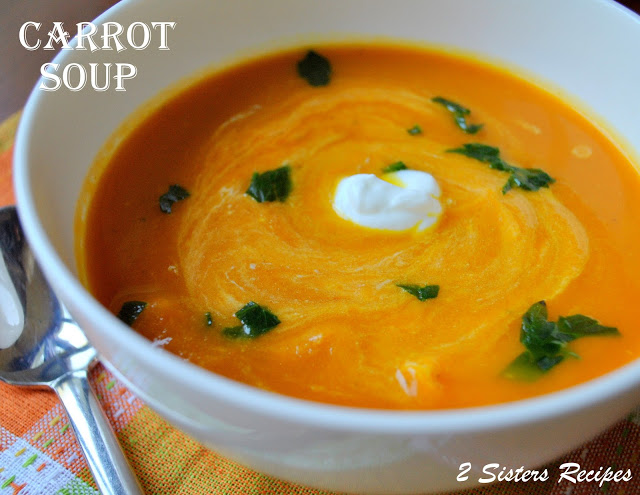 Spicy Carrot Soup with a Kick! by 2sistersecipes.com