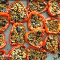 Easy Stuffed Red Peppers -Lightened! by 2sistersrecipes.com
