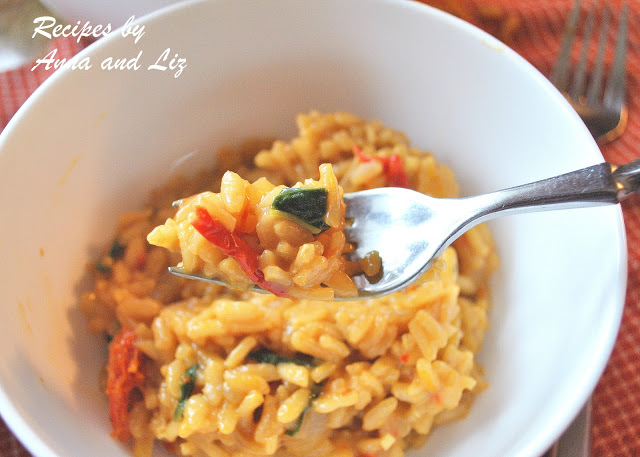 Risotto with Sundried Tomatoes, Basil and Marsala Wine by 2sistersrecipes.com , 