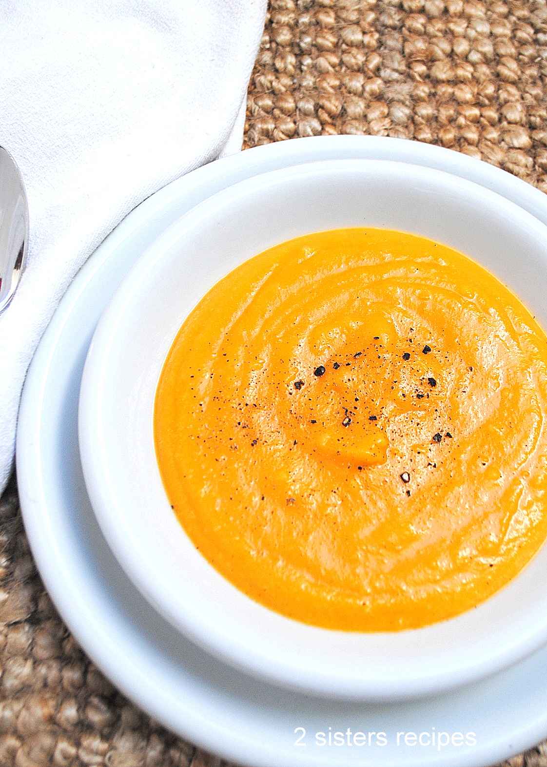 Creamy Butternut Squash Potato Soup by 2sistersrecipes.com