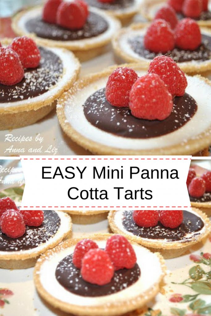 EASY Mini Panna Cotta Tarts with Lingonberries & Chocolate by 2sistersrecipes.com 