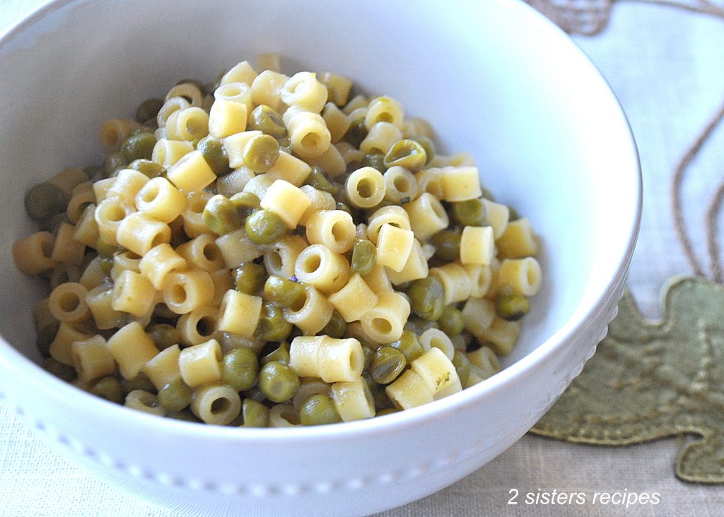 Pasta with Baby Peas by 2sistersrecipes.com 