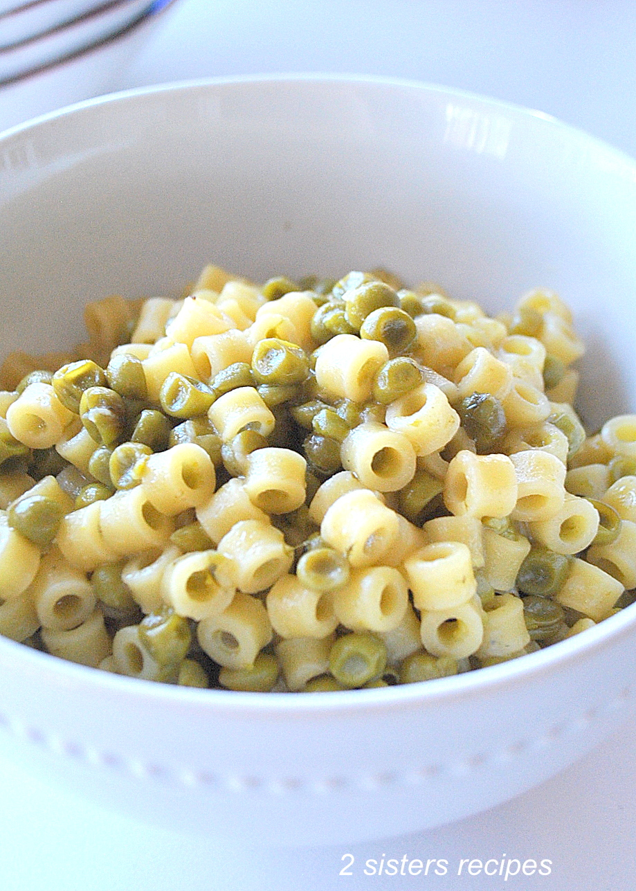 Pasta with Baby Peas by 2sistersrecipes.com