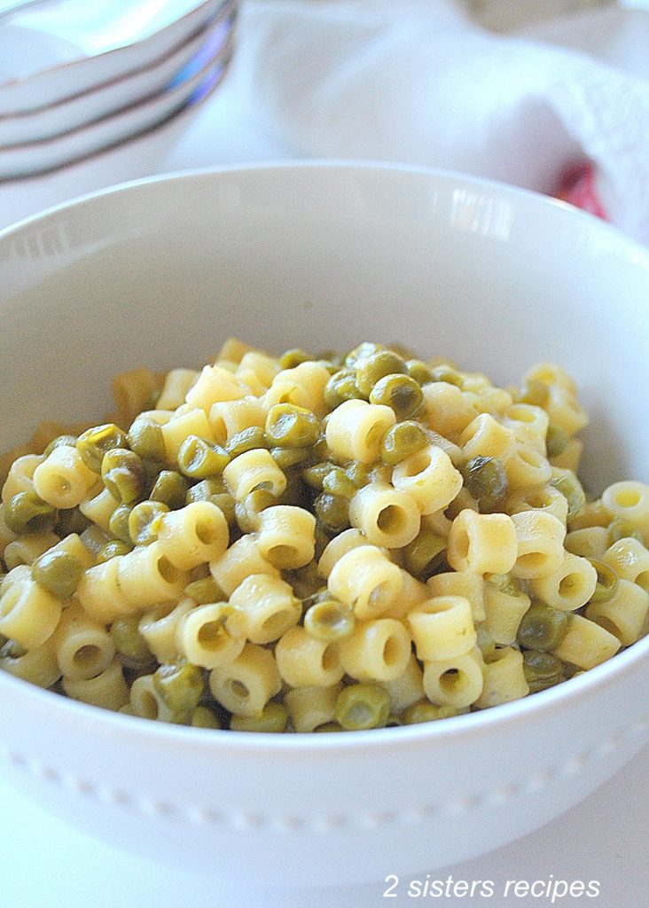 Pasta with Baby Peas by 2sistersrecipes.com 