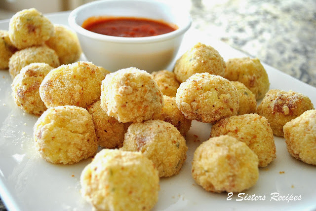 Baked Mini Rice Balls Stuffed with Salami and Cheese by 2sistersrecipes.com