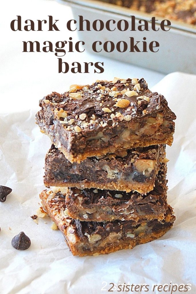 Dark Chocolate Magic Cookie Bars by 2sistersrecipes.com 