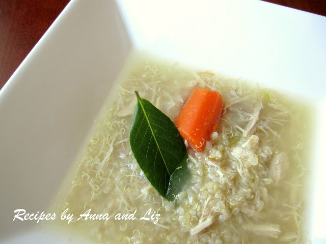 Mom's Chicken Soup with Quinoa by 2sistersrecipes.com 