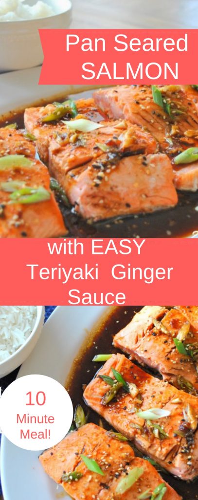 Pan Seared Salmon with Teriyaki Ginger Sauce by 2sistersrecipes.com 