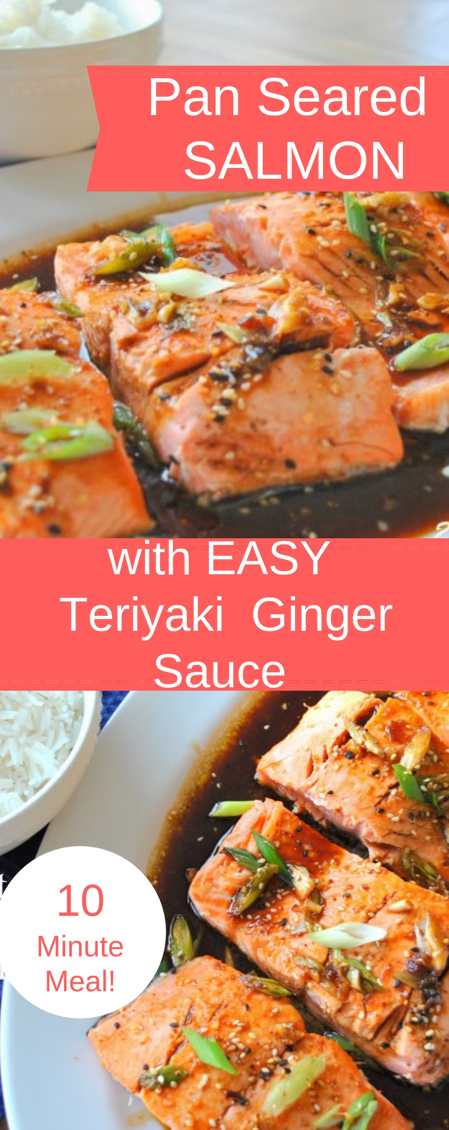 Pan Seared Salmon with Teriyaki Ginger Sauce - 2 Sisters Recipes by