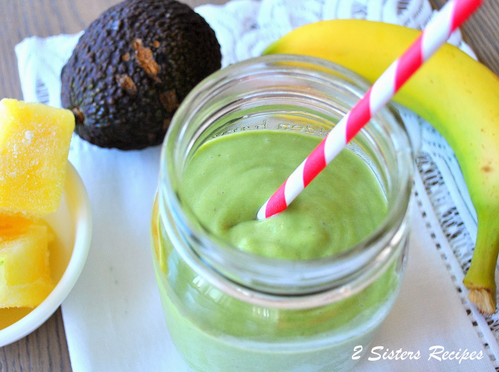Avocado Spinach Fruit Smoothie - 2 Sisters Recipes by Anna and Liz