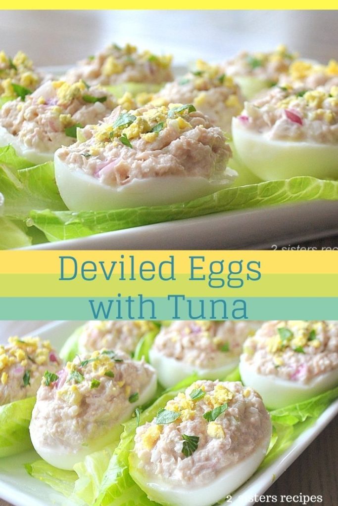 Deviled Eggs with Tuna by 2sistersrecipes.com 